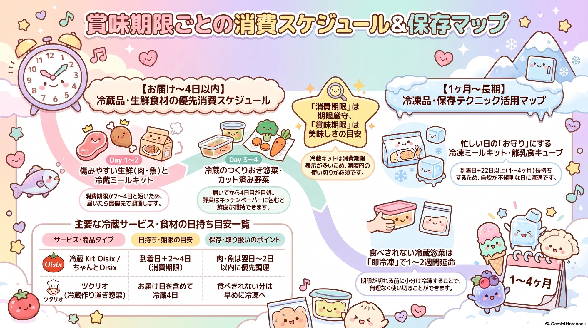 賞味期限ごとの消費スケジュール＆保存マップ